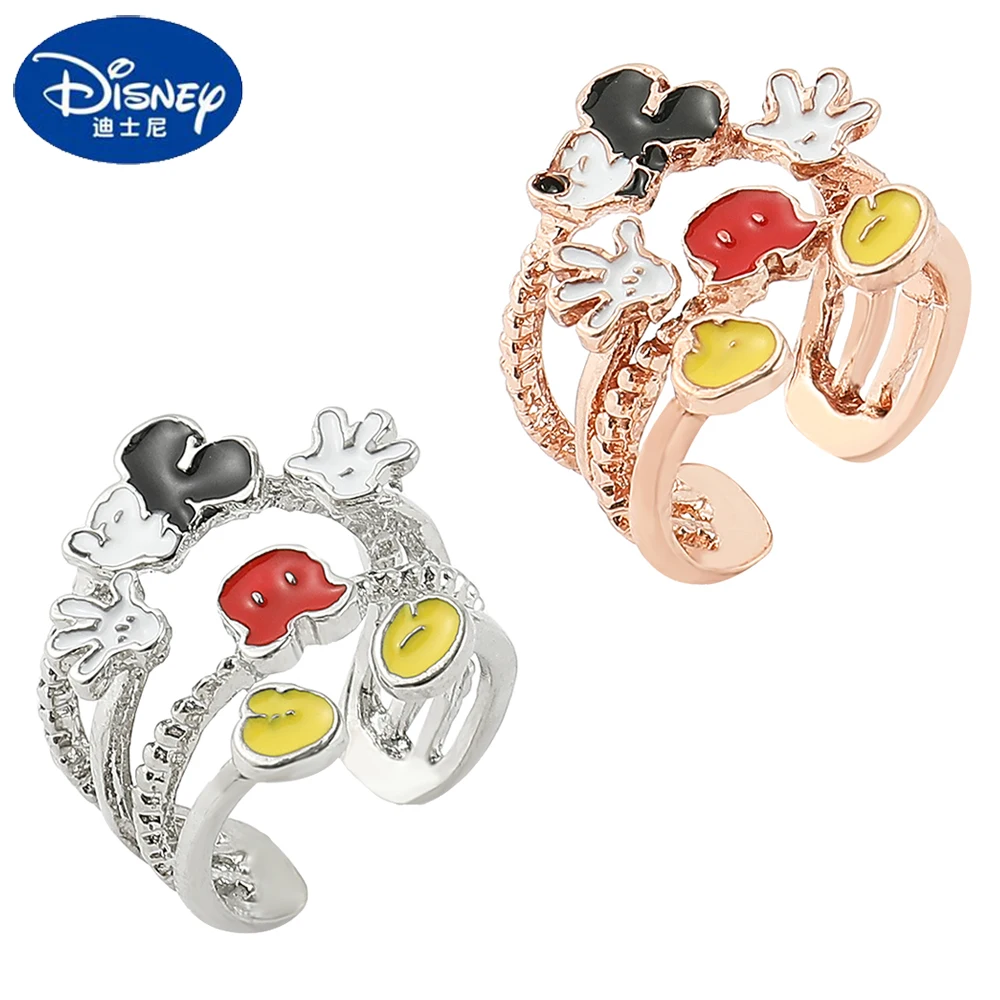

Disney Mickey Mouse Ring Cartoon Cute Multi-Storey Mickey Rings for Girls Jewelry Accessories Kawaii Mickey Open Rings for Women