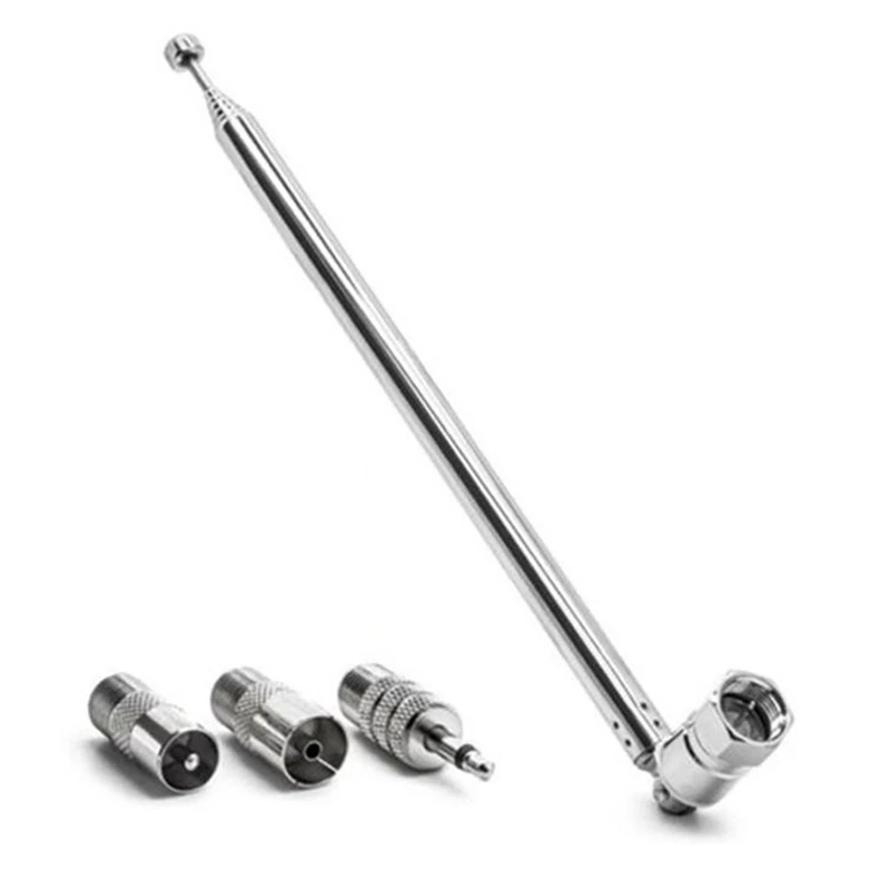 Rod Antenna 3.5Mm Adapter FM Radio Antenna Replacement Telescopic Screw F Type Male Plug Connector AV Stereo Receiver