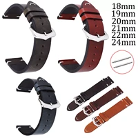 calf leather watch band 18mm 19mm 20mm 21mm 22mm 24mm watch strap stitching genuine leather watchband retro wrist band with pins