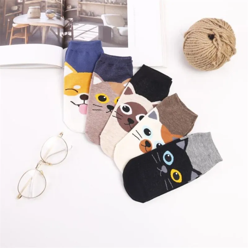 

1Pairs Women Cartoon Ankle Sock Colorful Patterned Socks Woman's And Girls Fun Animal Cotton Short Sock