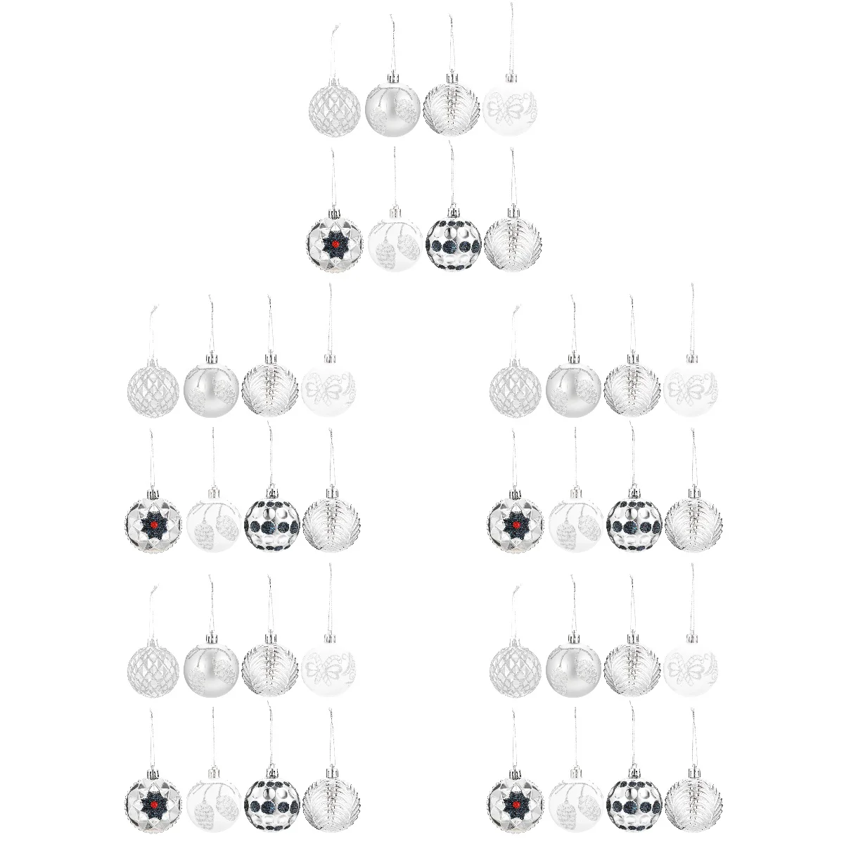 

40 pcs Xmas Party Hanging Balls Christmas Tree Ornament Shaped Pendants