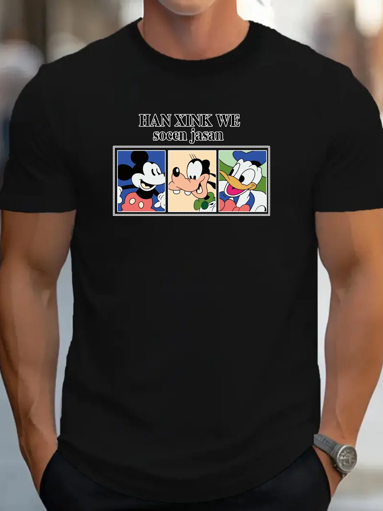 Футболки Disney мужские повседневные удобные футболки с рисунком Микки Друзья в 3-х