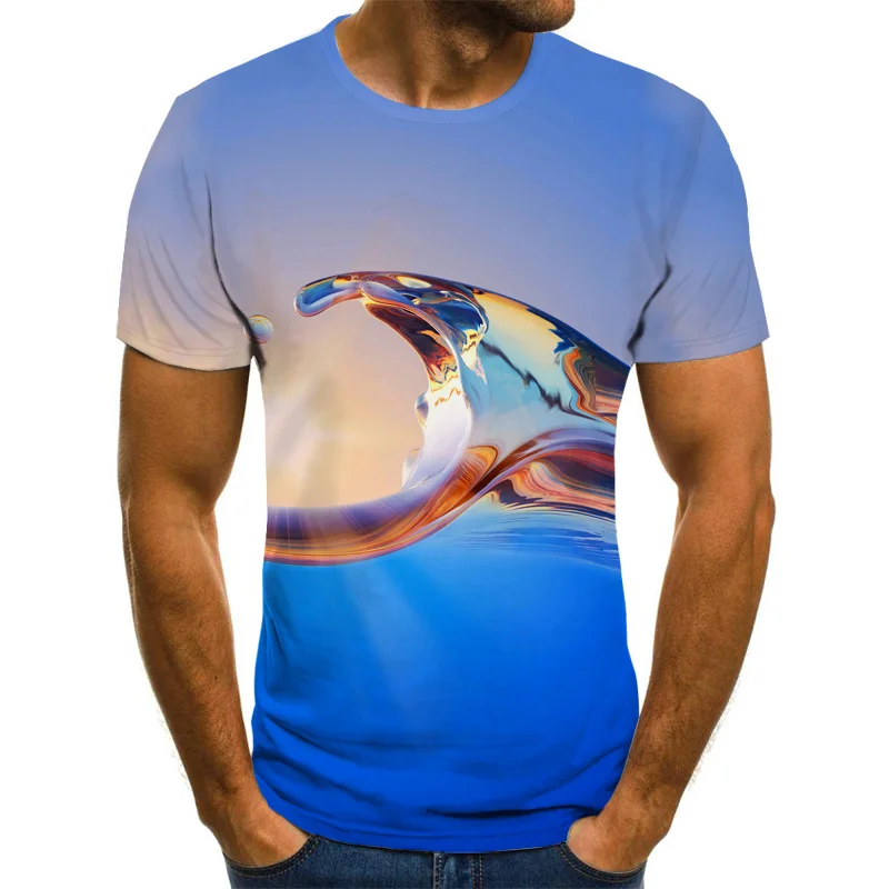 

Summer 2022 Men's 3D T-Shirt O Neck Fashion Casual Short Sleeve Top Streetwear