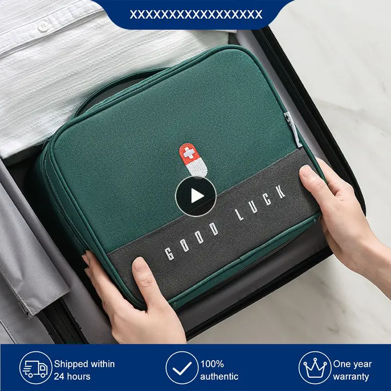 

Waterproof Emergency Medicine Bag Medicine Cabinet Layered Family First Aid Kit Portable Storage Bag Medication Storage Kit