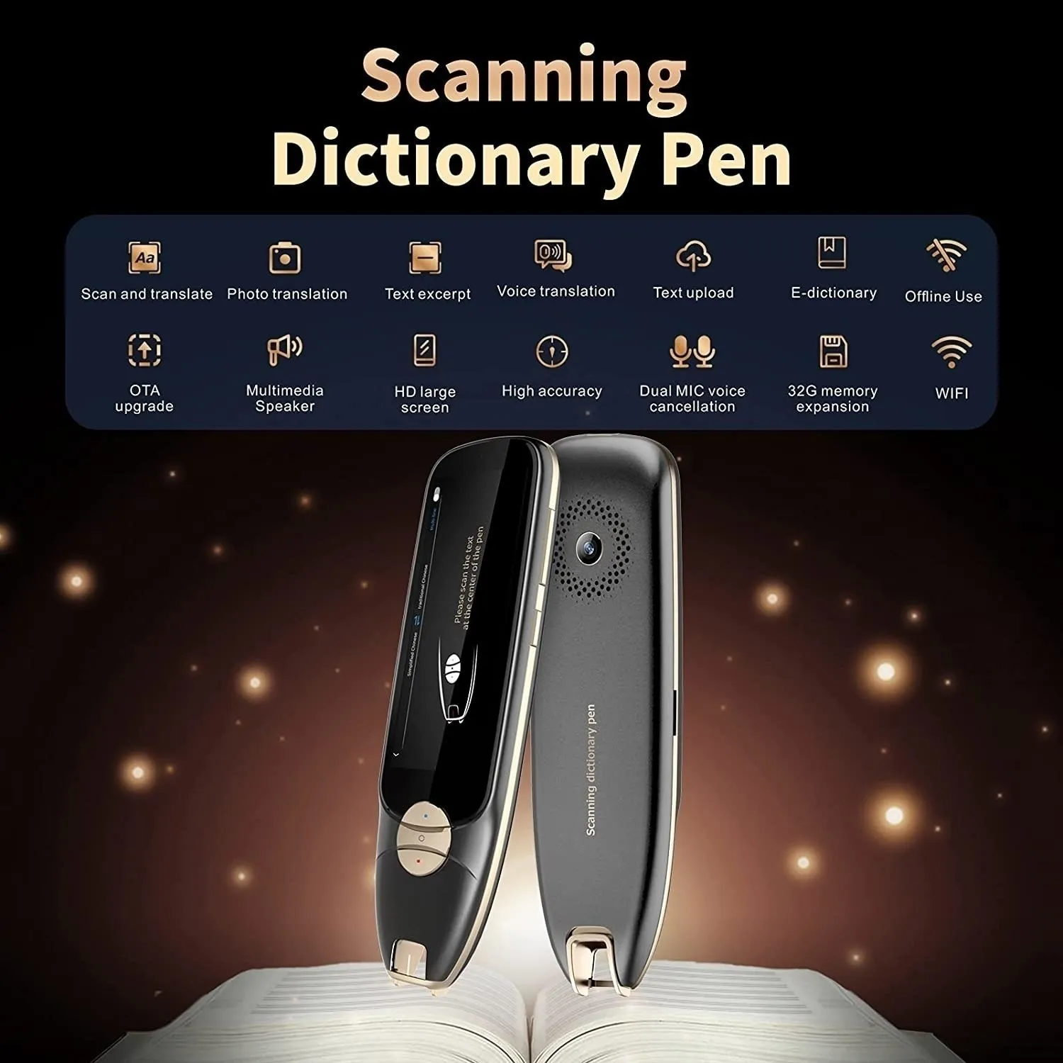 

2023 Portable 116 Languages Translator Pen Scanner Instant Text Scanning Reading Translator Device for Business Travel Abroad