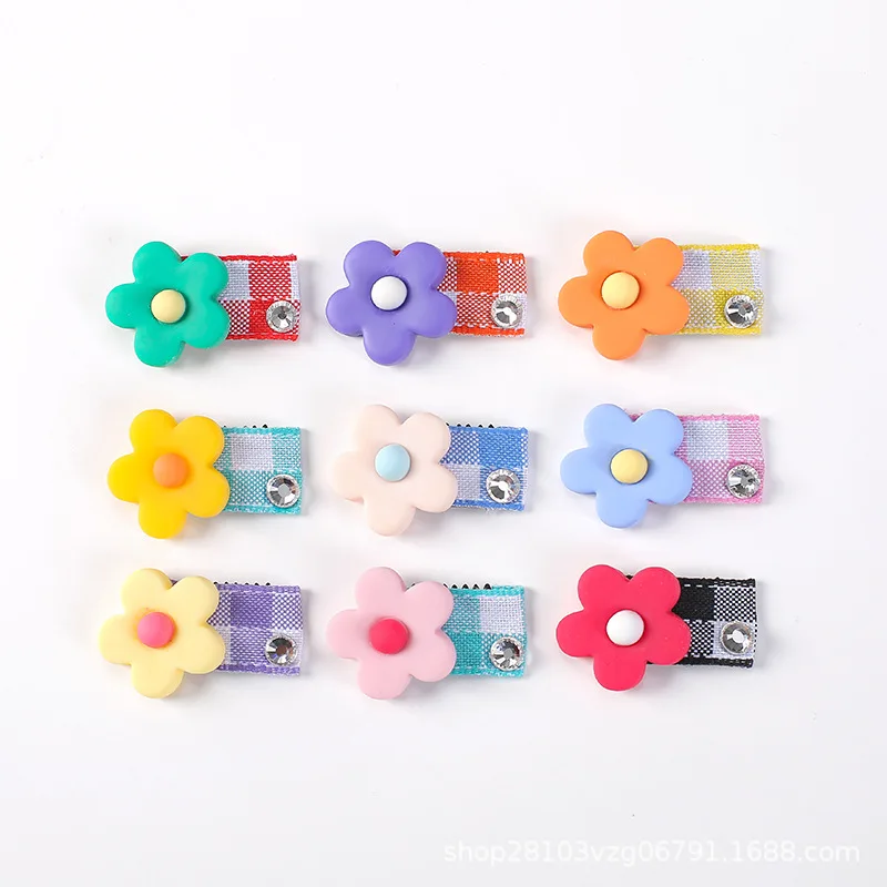 Новая заколка для домашних животных с бриллиантом Подсолнух собака BB зажим милая и высококачественная продукция для груминга домашних животных для маленьких собак кошек домашних животных Suuplies