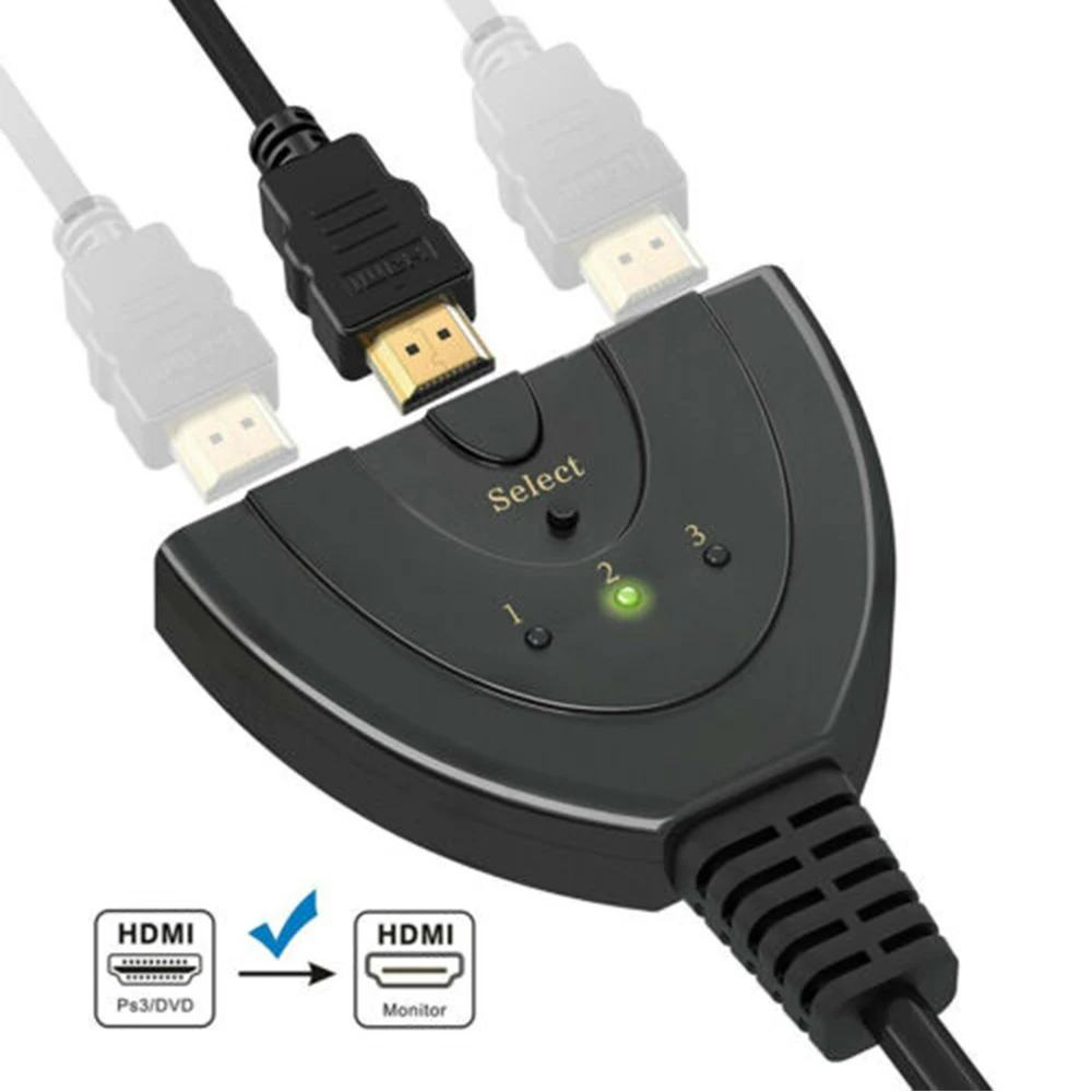 

3-портовая Диагональ 1080P, мультипереключатель, хаб для LCD HDTV PS3 Xbox