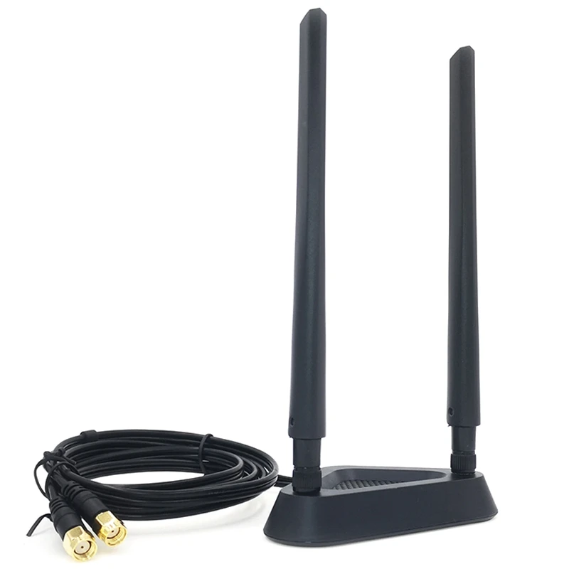 

3X 2.4G/5G Dual Frequency Extension Cable Antenna Router Wireless Network Card 8Db Sma Antenna Magnetic Suction Base