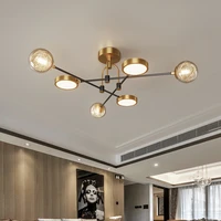 modern led chandelier for living room bedroom dining room kitchen home ceiling lmap gold glass ball design remote control light