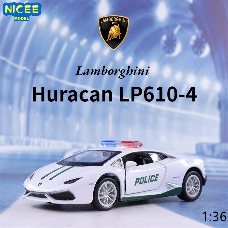 

1:36 Lamborghini Huracan LP610-4 Middle East Police Alloy Car Model Toy With Pull Back For Gifts Toy Collection F141