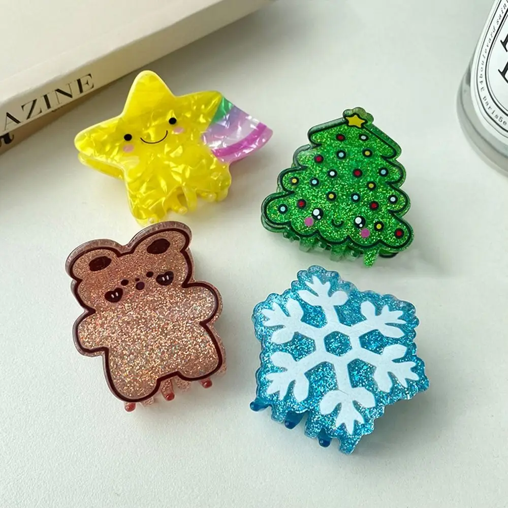 Мультяшный Ацетатный коготь для волос женщин банан Медведь Дерево арбуз