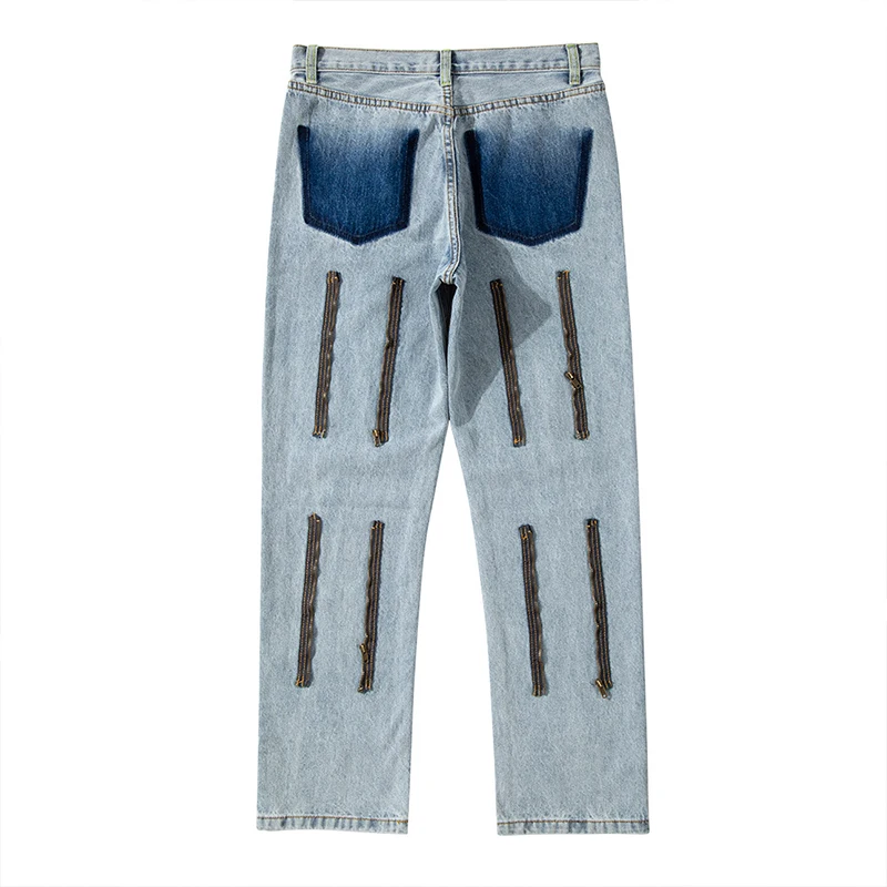 Men's Clothing Men's Jeans Loose Hip Hop High Street Hole Patchwork Design Y2k Street Style Streetwear Korean Fashion Clothing