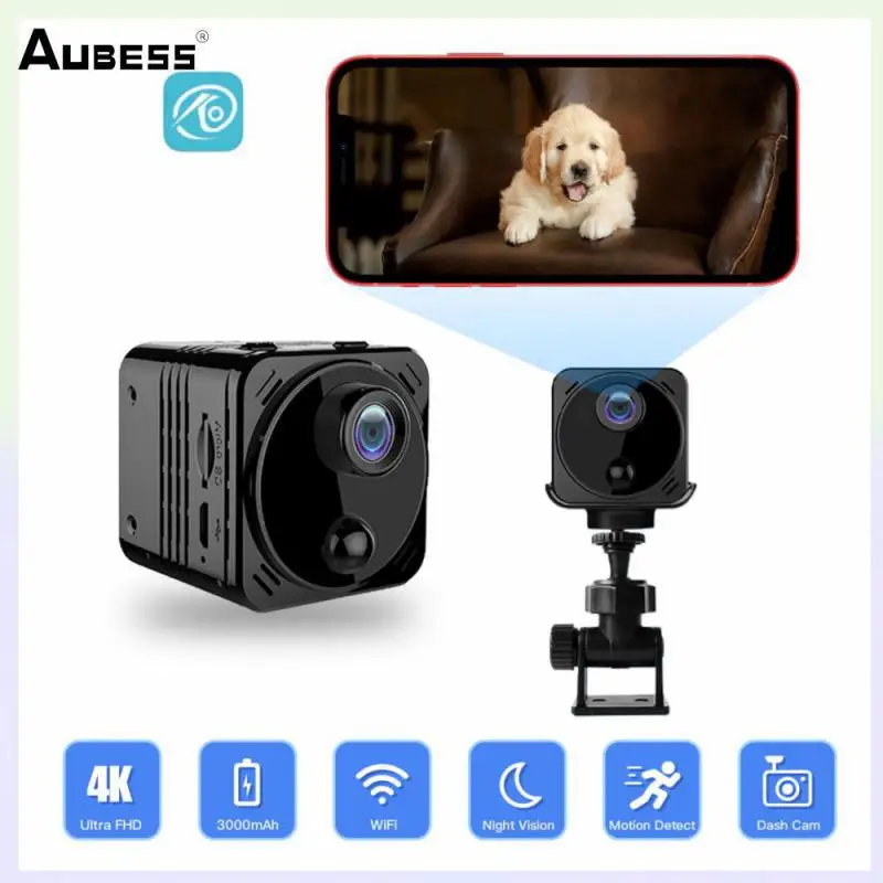 

4K Ultra HD Mini Video Camera WiFi Motion Detection Alarm Security Camera Intelligence Baby Monitor Built-in 3500mAh Battery