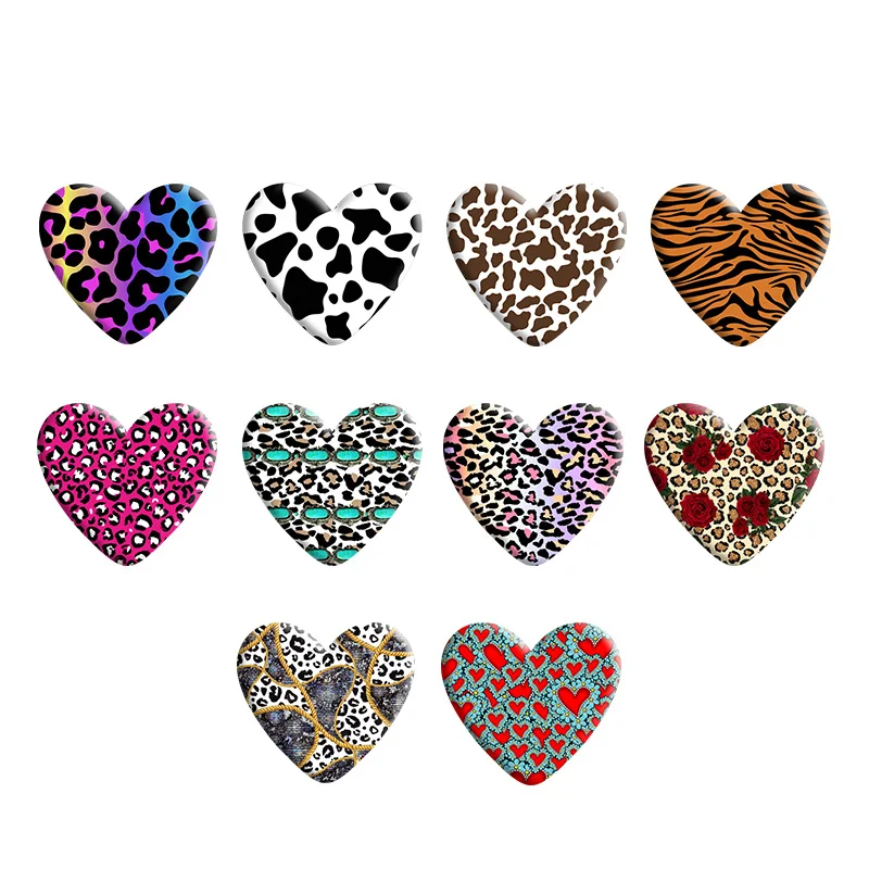

Животные леопардовый узор сердце Фото Кабошон аксессуары 37 мм * 34 мм R1300