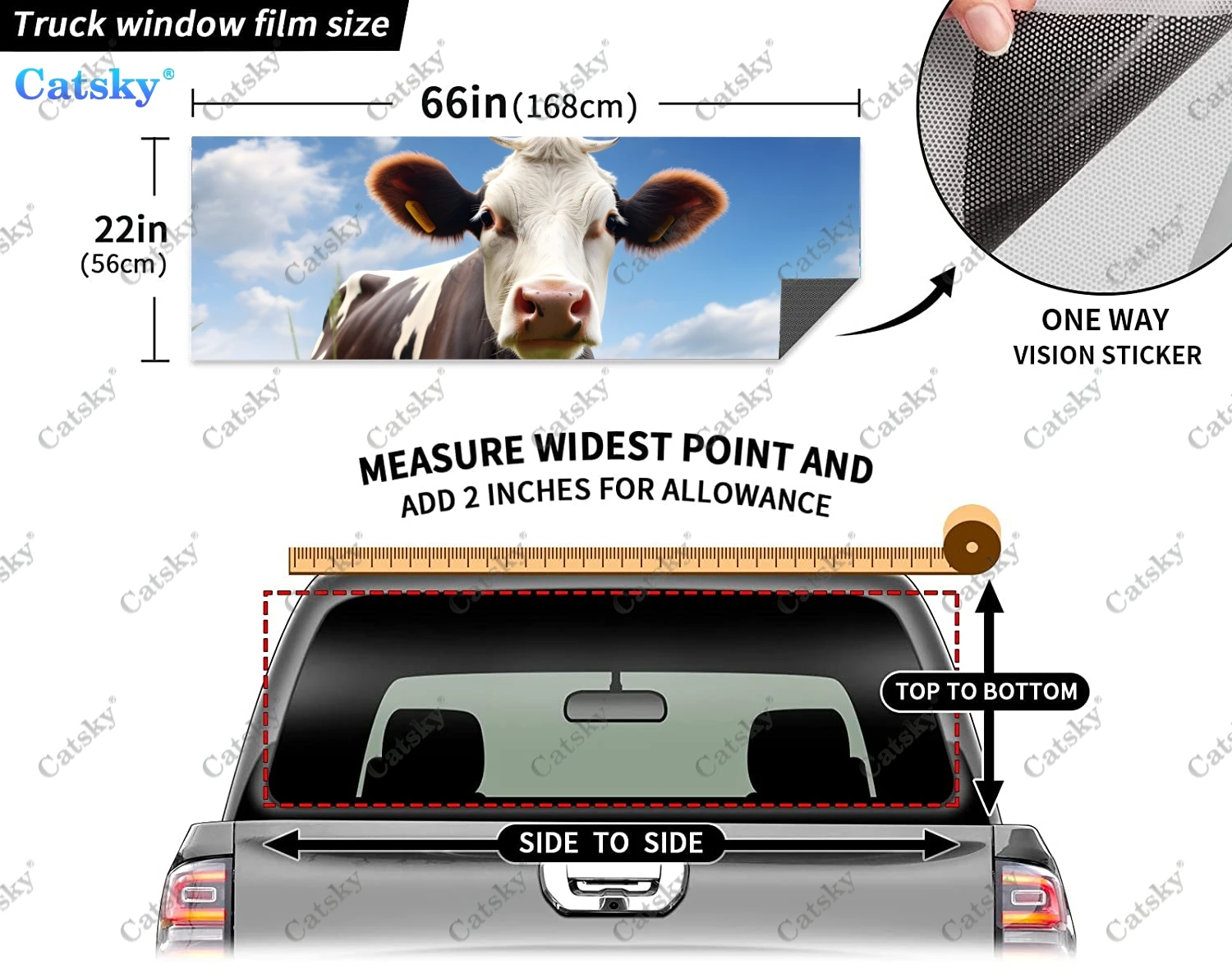 Забавная корова Holstein наклейка на заднее стекло подходит для пикапа грузовика