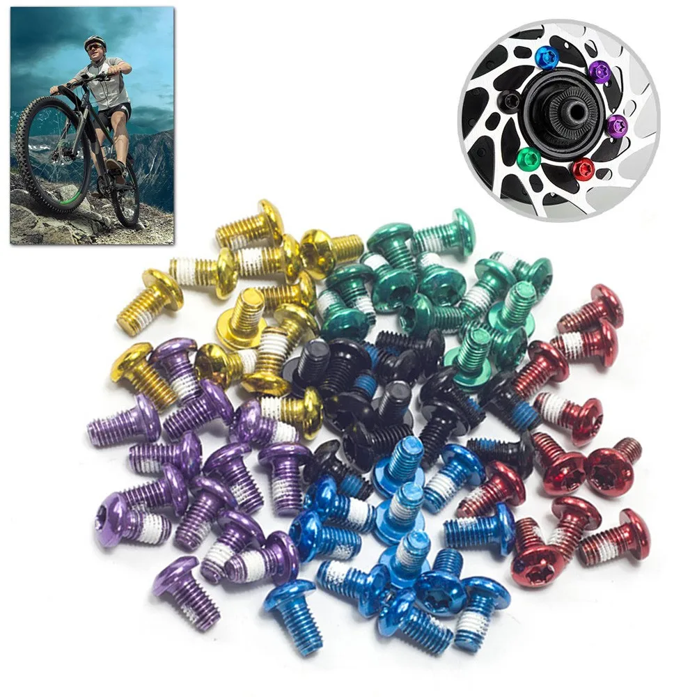 

12pcs M5x9mm Bicycle Brake Disc Bolts Screws Bike T25 Cycle Disk Brake Rotor Bolts Colorful Fixing Screws Set Cycling MTB Part