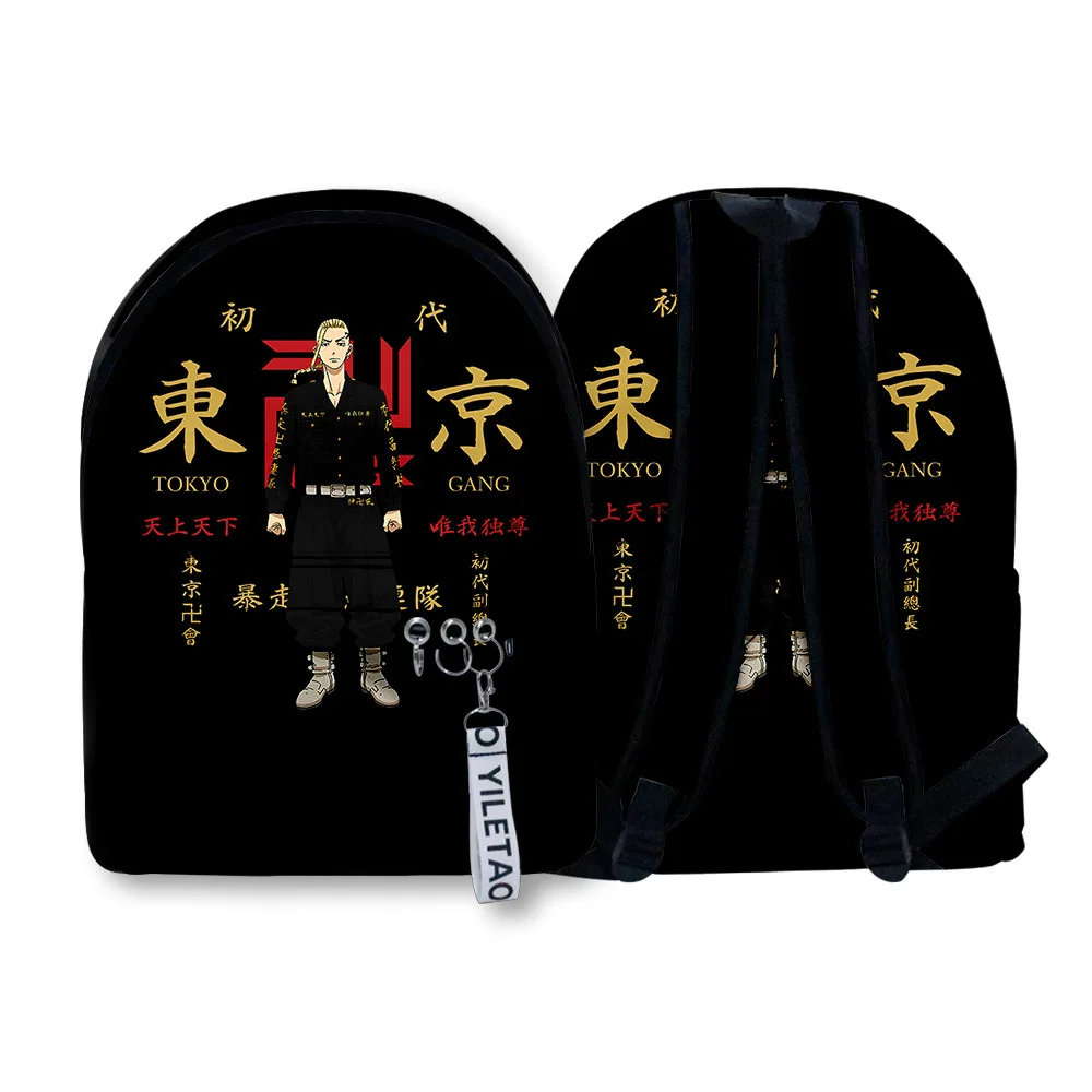

Hip Hop Tokyo Revengers student Bookbag Notebook Backpacks 3D Print Oxford Waterproof Boys/Girls Key Chain Travel Backpacks