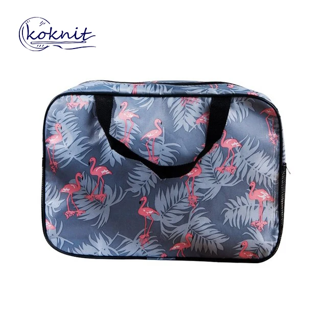

KOKNIT Makeup Toiletry Bag Cosmetic Storage Bag Flamingo Smile Cactus Travel Make Up Bag Large Capacity Portable Organizer