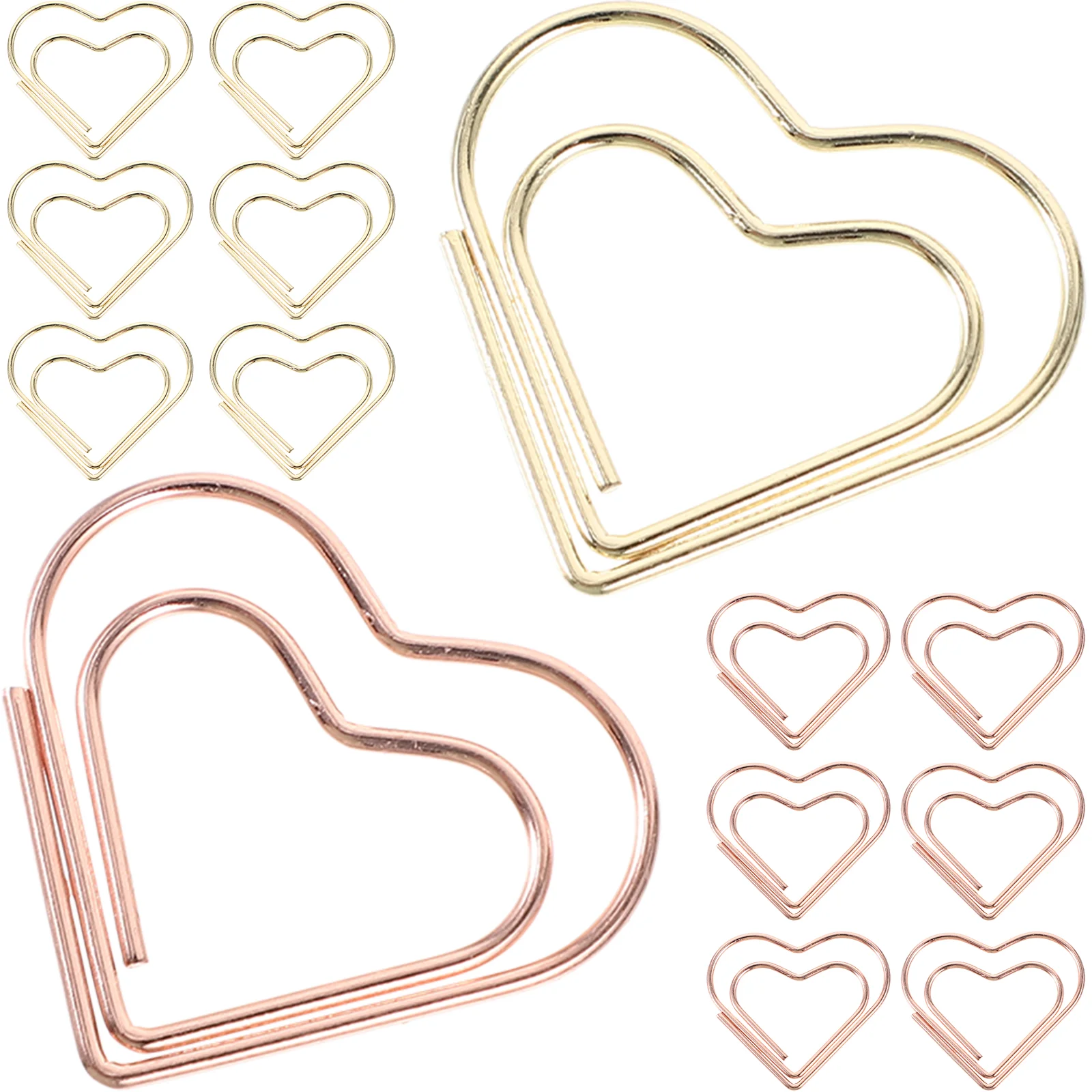 

24pcs Paper Clips Heart Shaped Paper Clips File Document Paper Clips Office Small Paperclips