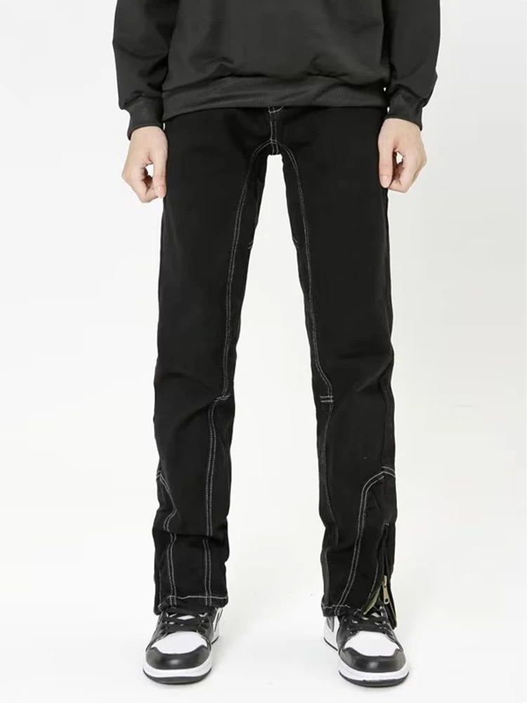 

Black Jeans Men's Straight Leg Pants Y2k Denim Cloth Super Street Clothing Tentyol Men's Slim Men's Fashion Clothing Men Pants