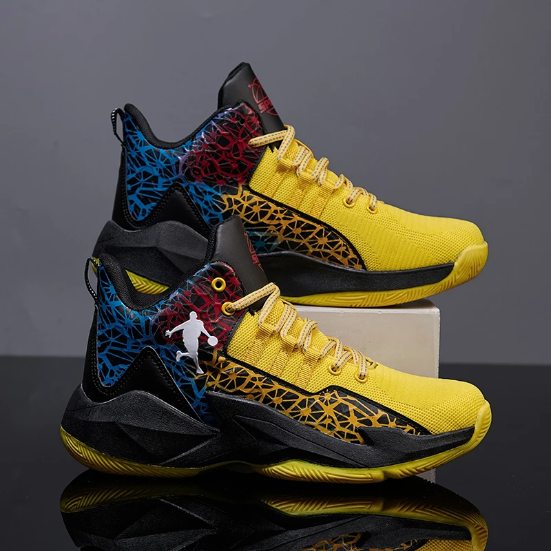 

2022 Unisex Basketball Shoes Men High Top Sports Air Cushion Hombre Athletic Male Boots Women Comfortable Breathable Sneakers