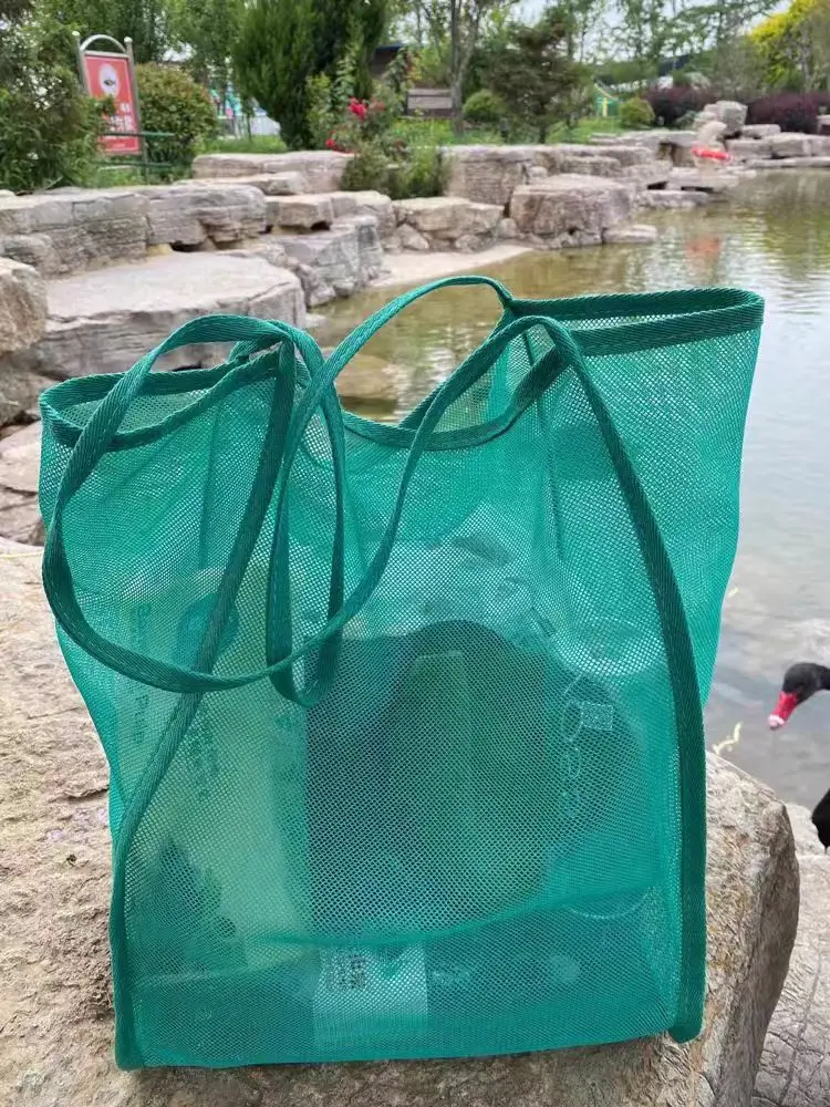 

Прозрачная сетчатая сумка для пляжа