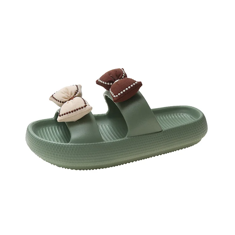 

Summer New Fashion Bow tie Women Thick Platform Super Soft Anti-slip Home Slippers High Quality Outdoor Beach Eva Flip Flop