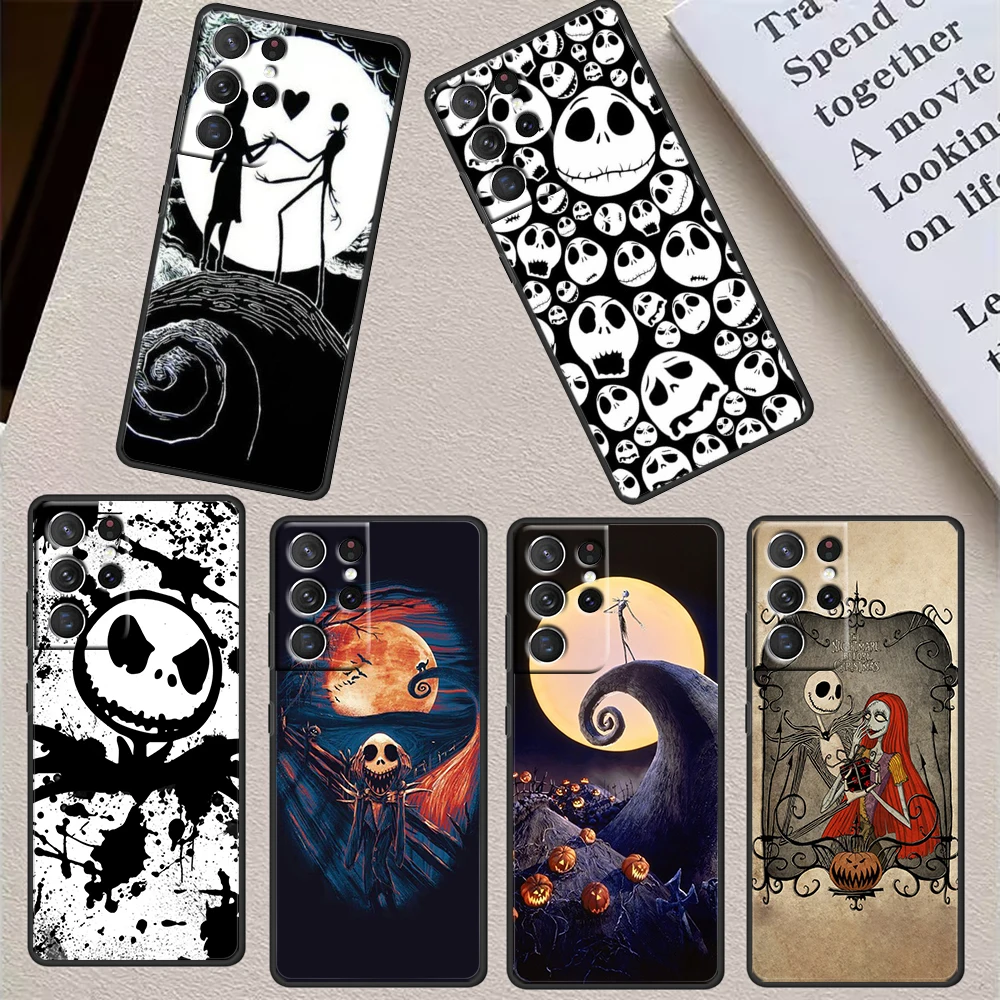 

Nightmare Christmas Jack For Samsung S23 S22 S21 S20 FE Ultra Pro Lite S10 S10E S9 S8 Plus 5G Black Phone Case Cover