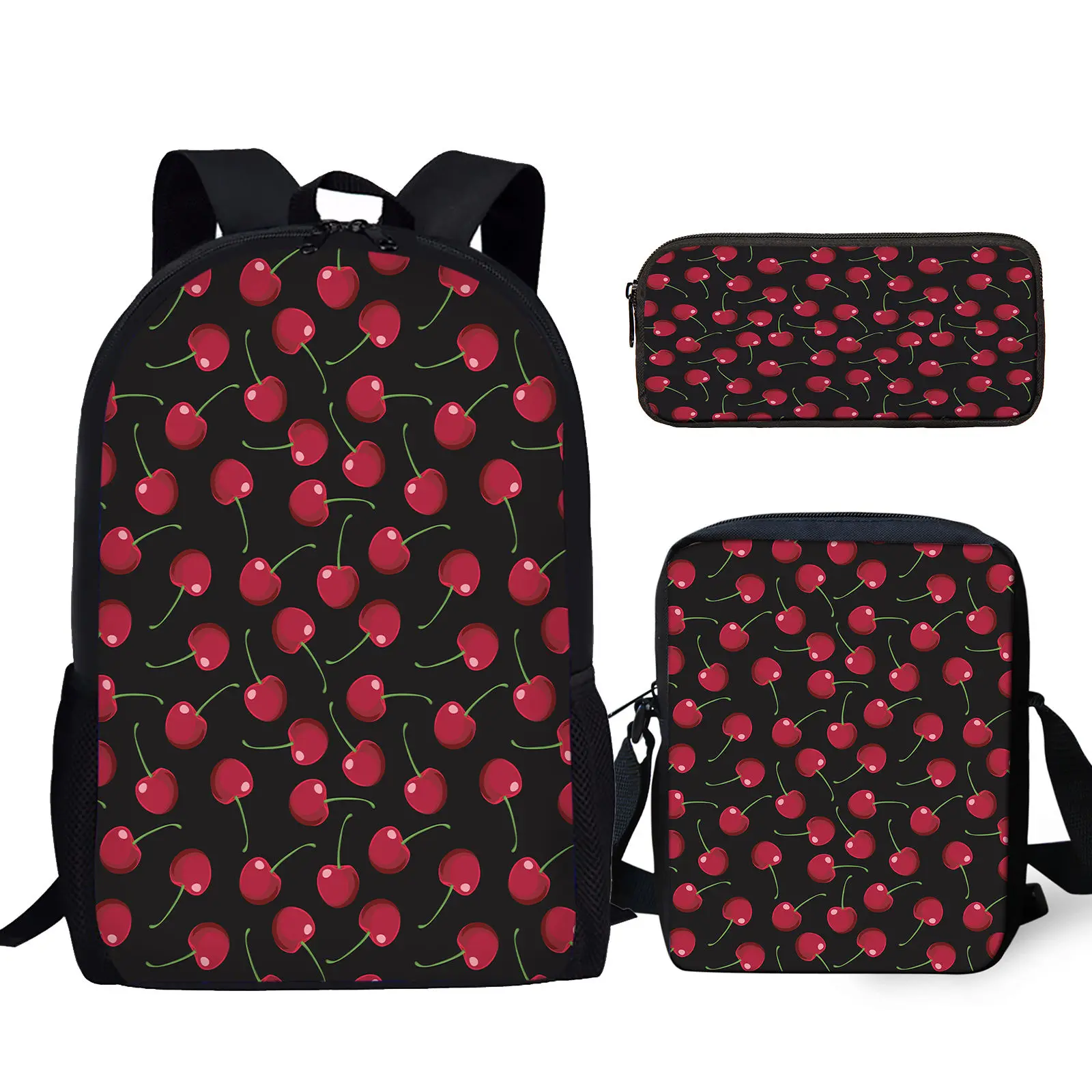 

YIKELUO Cherry/Tropical Fruit Design Comfortable Adjustable Shoulder Strap Brand Backpack Messenger Bag Student Pencil Case