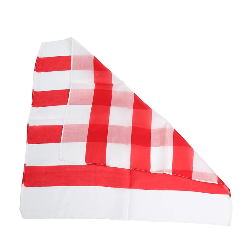 18 дюймов полосатый шелк/шарфы (красный и белый) Волшебные трюки 100% чистый шелк 45