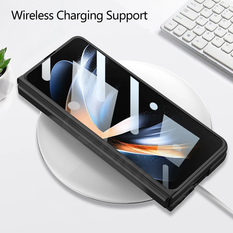 Suitable for Samsung Z Fold4 foldable screen phone case magnetic flip cover anti drop integrated phone case film protective case