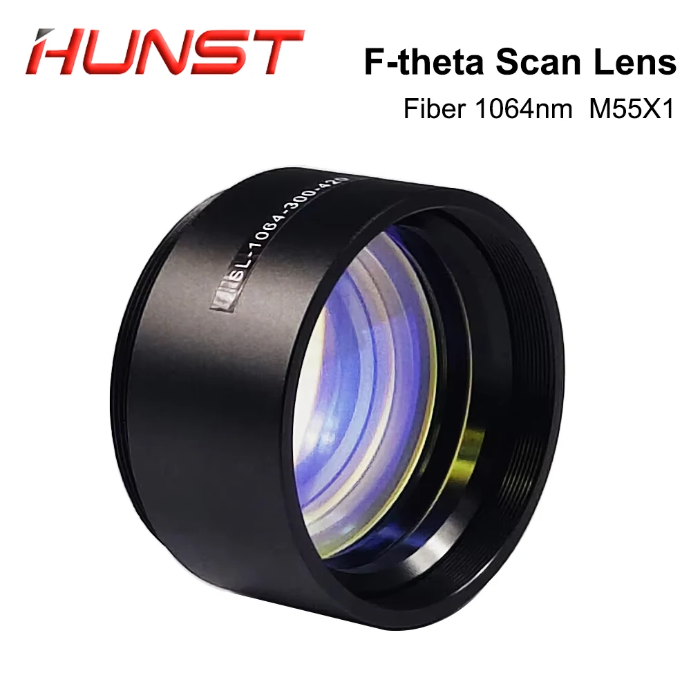 

HUNST F-theta сканирующая линза с резьбой M55 Маленькая полевая линза Galvo для волоконной лазерной маркировочной машины 1064 нм