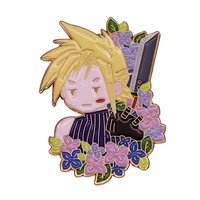 classic game cartoon cute yellow hair boy television brooches badge for bag lapel pin buckle jewelry gift for friends