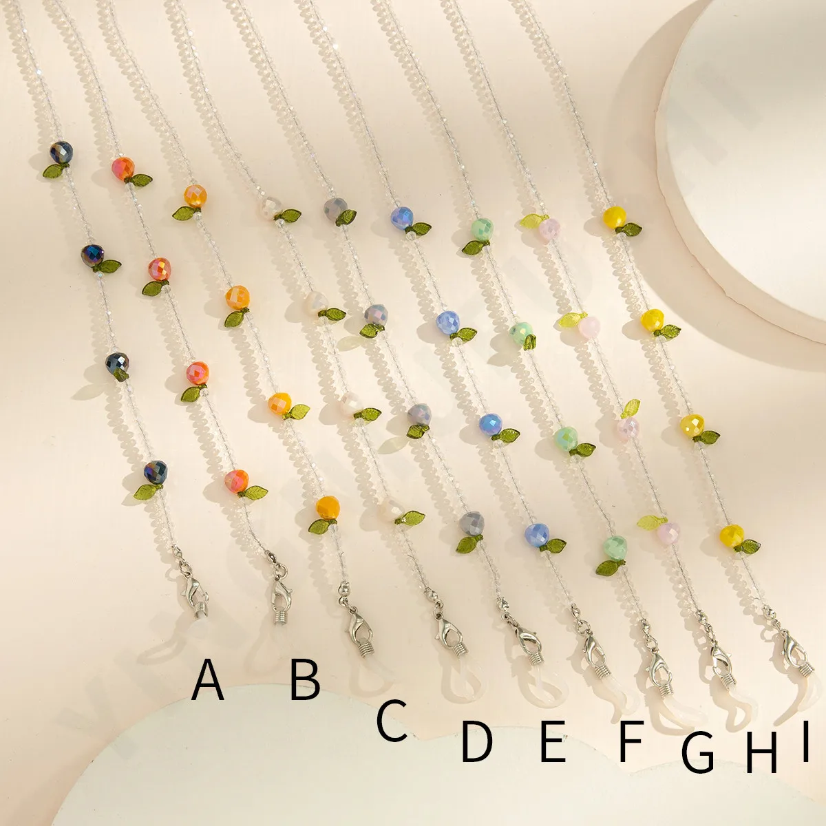 

2022 1 PC Mori series small fresh apple crystal hanging neck glasses chain fashion simple mask rope Clothing accessories