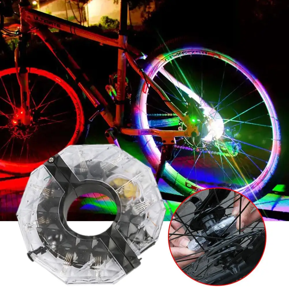 

LED Bicycle Wheel Light Bike Front Tail Hub Spoke One With Bike Light 7 Color Balance Lamp Kids Rechargeable Q1T8