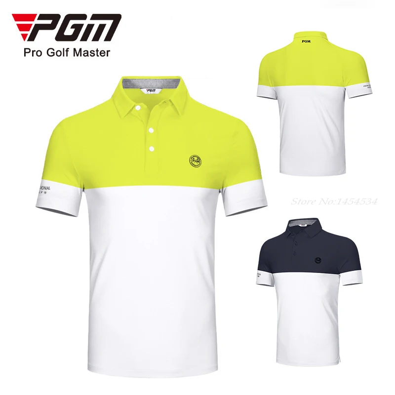 Ultra Breathable PGM Golf Tops Apparel Short Sleeve Polo Shirt Sportswear Quick-drying Men Jersey Digital Printing Mesh Clothing