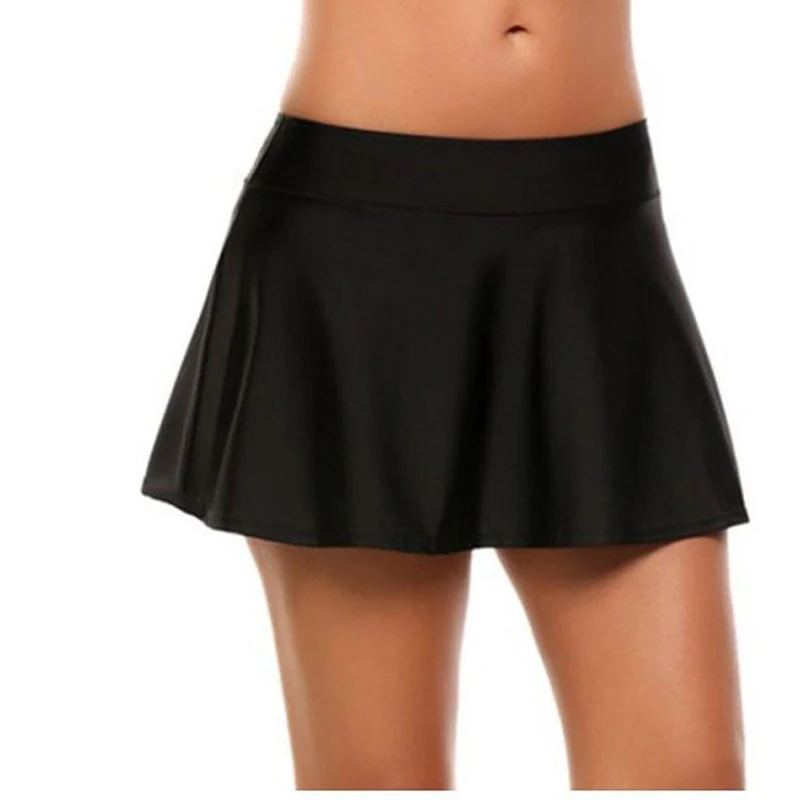 

Summer Women Tennis Skirt Solid Color Sexy Elastic Waist Faldas Ladies A Line Midi Skirts Girls Mini Saias Mulher
