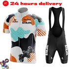 Трикотажный комплект для велоспорта STRAVA 2022, летняя дышащая мужская одежда с коротким рукавом для горных велосипедов, одежда для велоспорта, одежда для велоспорта, униформа, костюм