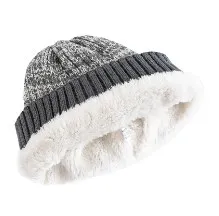 Зимние теплые шапки утепленные Повседневные вязаные модная ветрозащитная