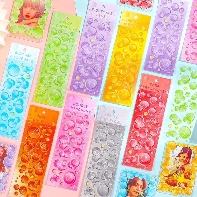

Coloured Vapor Condensation Bead Cute Stickers Bubble Love Photo Diy Collage Stationery Decorative Sticker Laser Waterproof