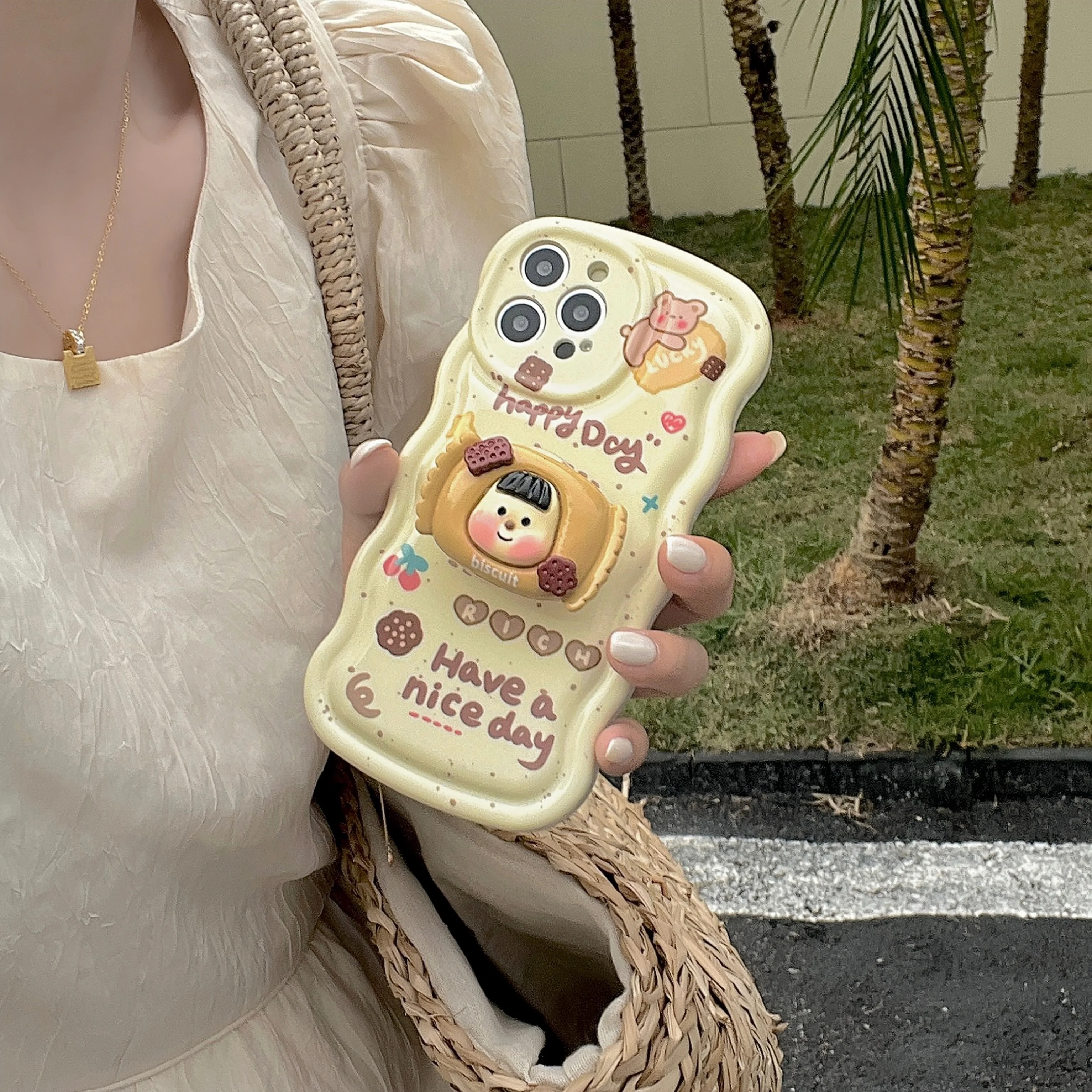 

Hygge exclusive designed adorable puffy kiddo holder back Phone Case For iPhone 14 13 12 11Promax Puffy kiddo fully Cover Case