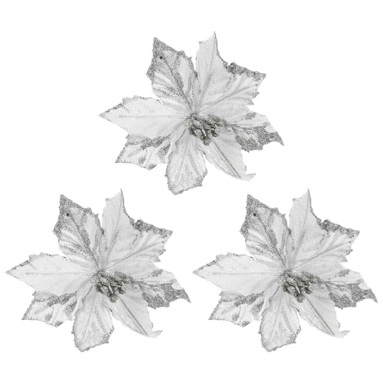 

3pcs Christmas Flowers Artificial Double Layer Flower Xmas Garland Decoration Adornment