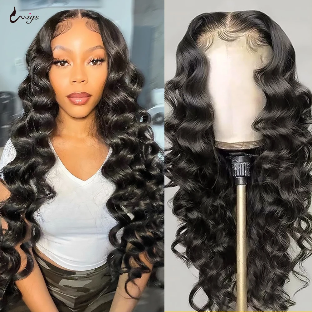Loose Deep Wave Wig 6x6 Closure Wig Transparent Lace Wigs For Women Loose Wave Lace Front Wig 30 Inch Lace Front Wig Human Hair