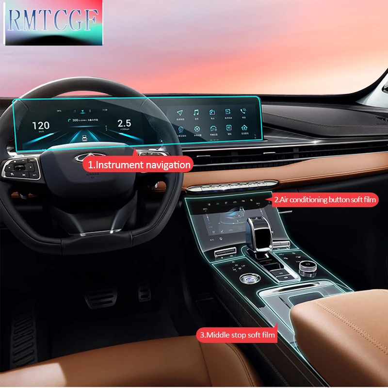 

TPU Car Gear Dashboard Gps Navigation Screen Film Protective Sticker for Chery Tiggo 8 Pro Tiggo 8 Gls Anti-scratch 2020 2021