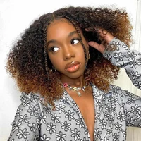12short hair afro kinky curly wig for black women ladies cosplay lolita synthetic natural glueless brown mixed blonde wigs