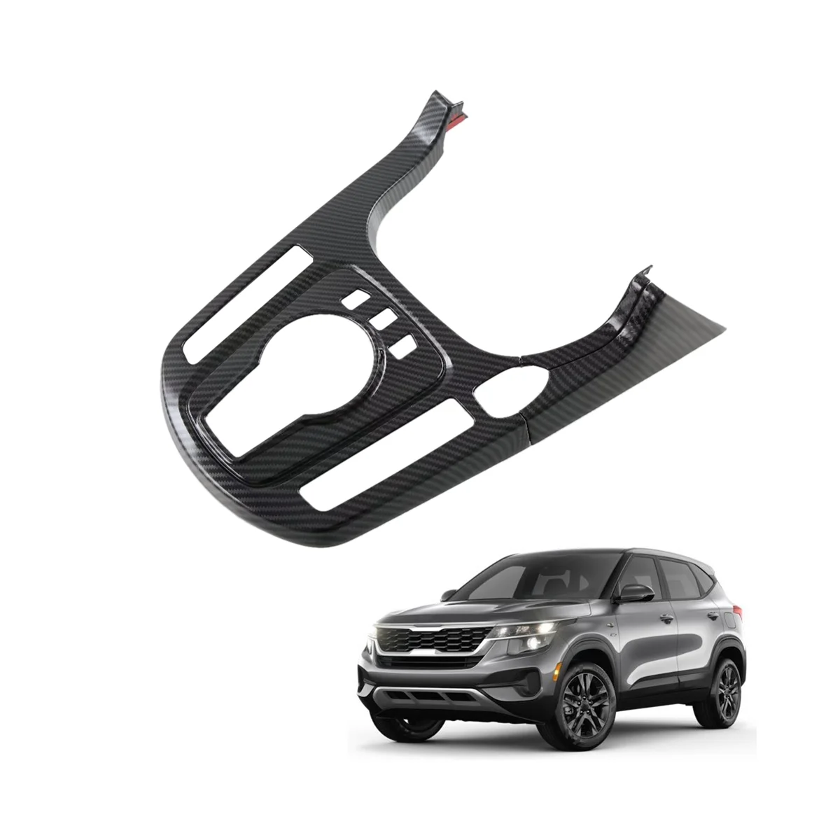 

Car Carbon Fiber Central Control Gear Shift Panel Decal Interior Modification for KIA Seltos 2022 2023