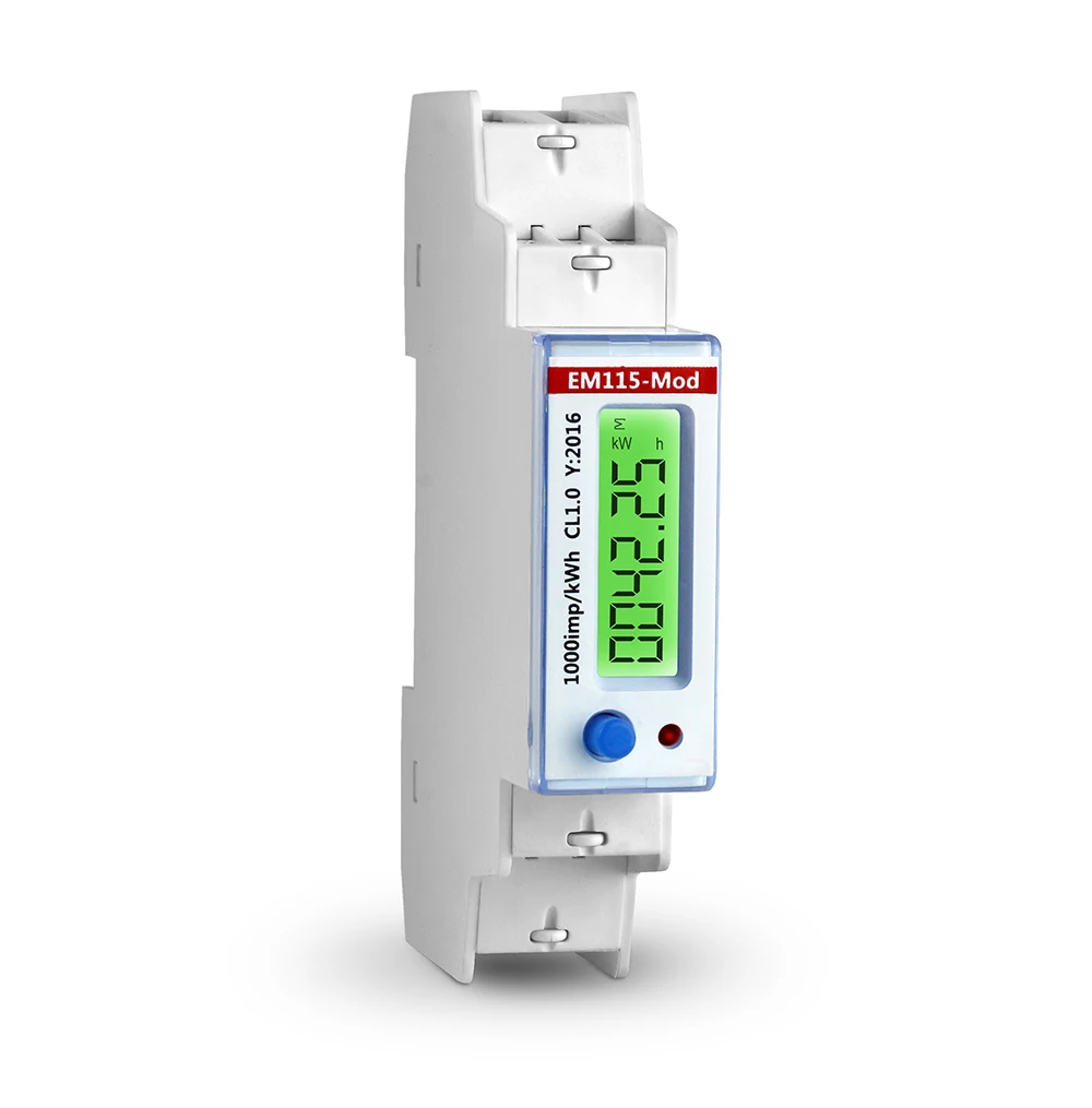 

EM115-Mod-PO DC 230V 5(45)A modbus single phase din rail energy meter 18mm wide