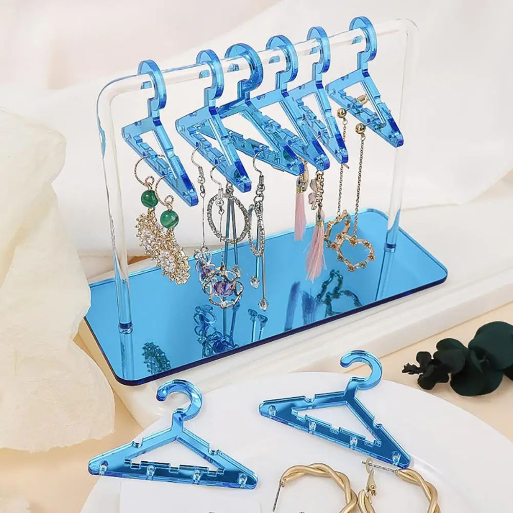 

Earring Holder Stand Cloth-horse Shape Multi-holes Acrylic Clothes Hanger Earring Storage Display Home Supply