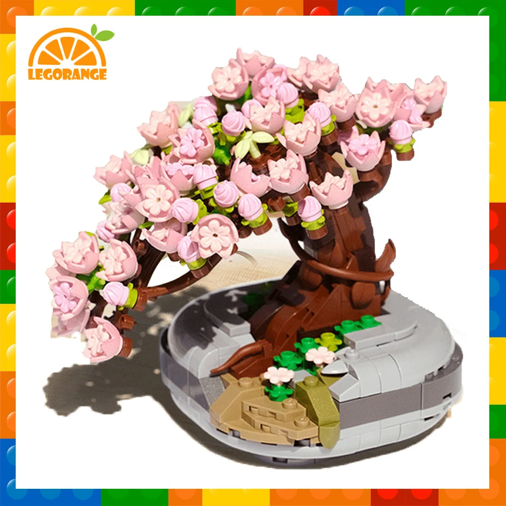 

MOC Creative LOZ 1661 MINI Flower Pot Plant Building Block City Cherry Tree Decoration Bricks DIY Christmas Boys Kids Toys Gifts