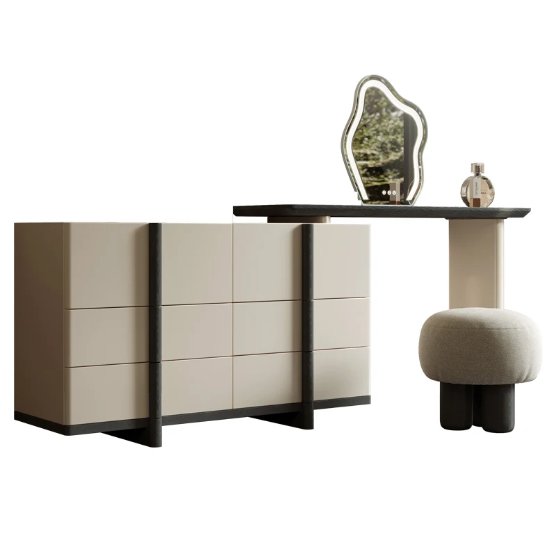 Интегрированный туалетный столик для хранения белый роскошный французский